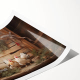 Farmhouse Holiday Chickens – Rustic Christmas Wall Decor