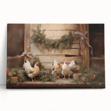 Farmhouse Holiday Chickens – Rustic Christmas Wall Decor