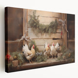 Farmhouse Holiday Chickens – Rustic Christmas Wall Decor