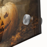 Haunted Jack O Lantern Halloween Canvas Art - Spooky Oil Painting