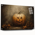 Haunted Jack O Lantern Halloween Canvas Art - Spooky Oil Painting