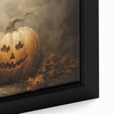 Haunted Jack O Lantern Halloween Canvas Art - Spooky Oil Painting