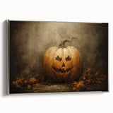 Haunted Jack O Lantern Halloween Canvas Art - Spooky Oil Painting