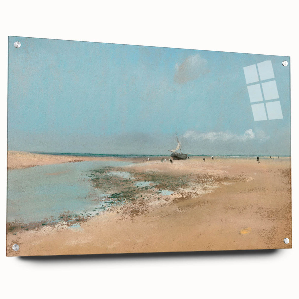 Impressionist Beach Wall Art - Degas Low Tide Seascape, Framed Print