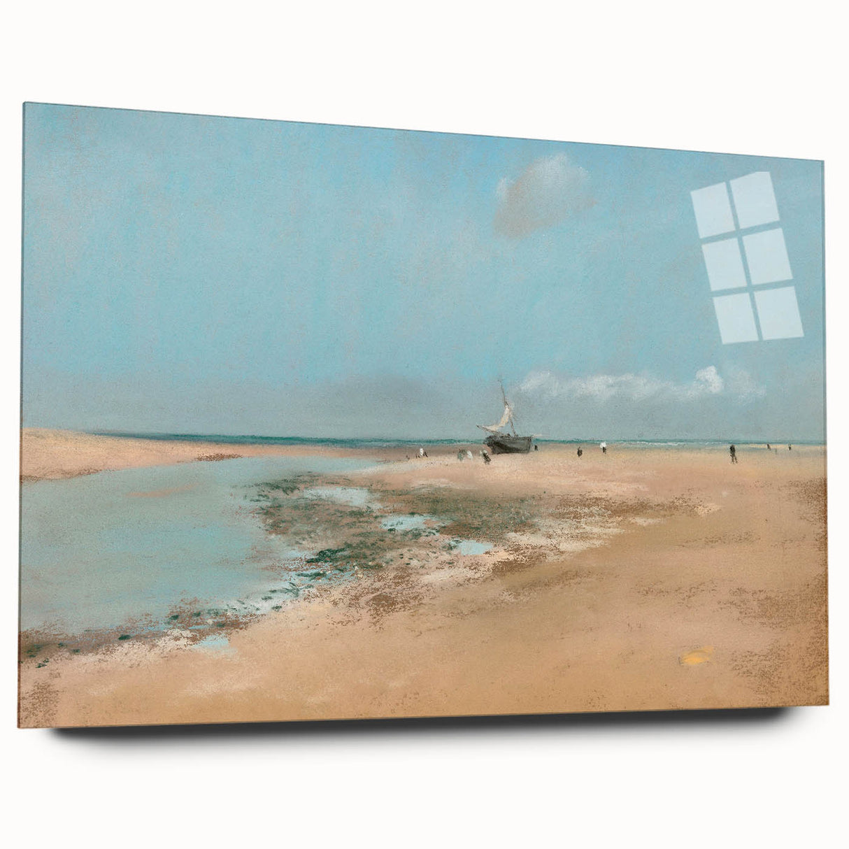 Impressionist Beach Wall Art - Degas Low Tide Seascape, Framed Print