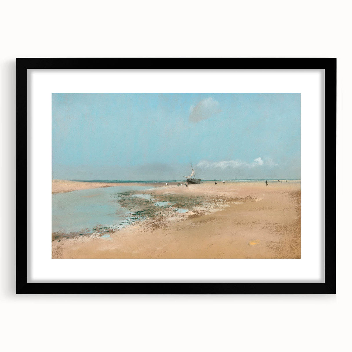 Impressionist Beach Wall Art - Degas Low Tide Seascape, Framed Print