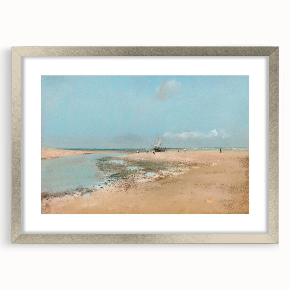 Impressionist Beach Wall Art - Degas Low Tide Seascape, Framed Print