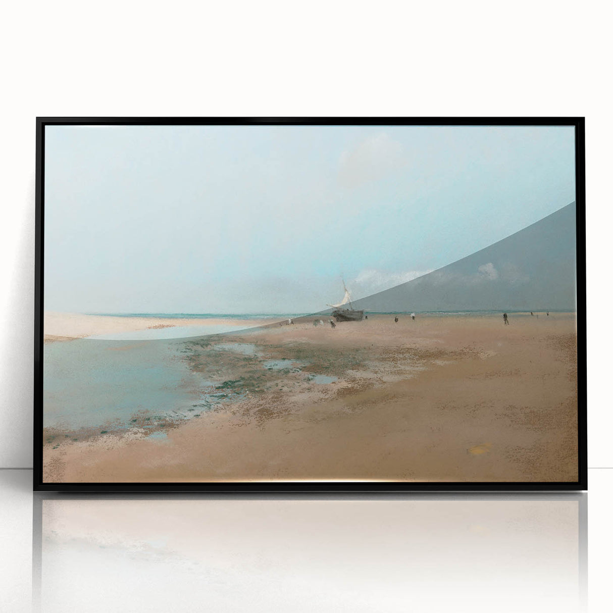 Impressionist Beach Wall Art - Degas Low Tide Seascape, Framed Print