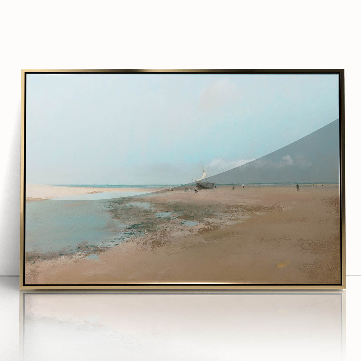Impressionist Beach Wall Art - Degas Low Tide Seascape, Framed Print