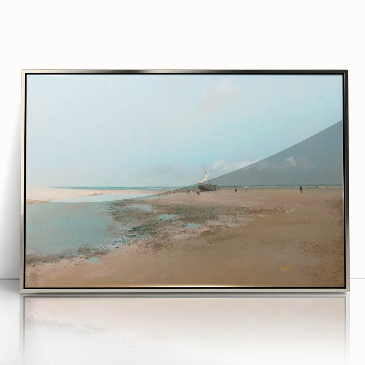 Impressionist Beach Wall Art - Degas Low Tide Seascape, Framed Print