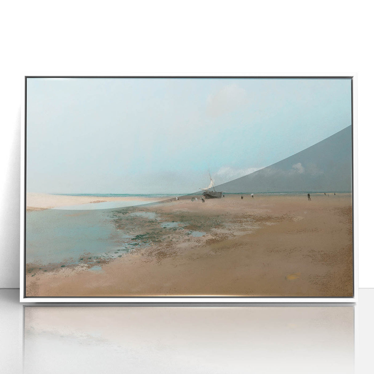 Impressionist Beach Wall Art - Degas Low Tide Seascape, Framed Print