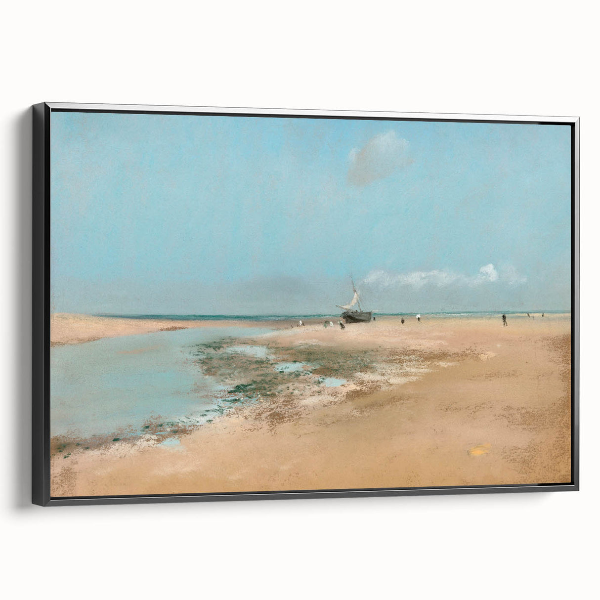 Impressionist Beach Wall Art - Degas Low Tide Seascape, Framed Print