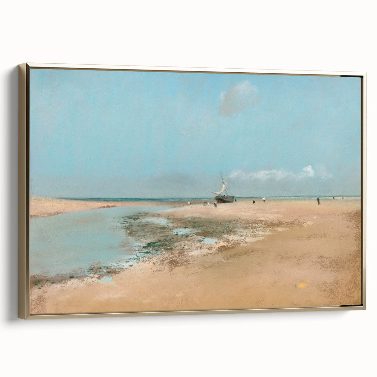 Impressionist Beach Wall Art - Degas Low Tide Seascape, Framed Print
