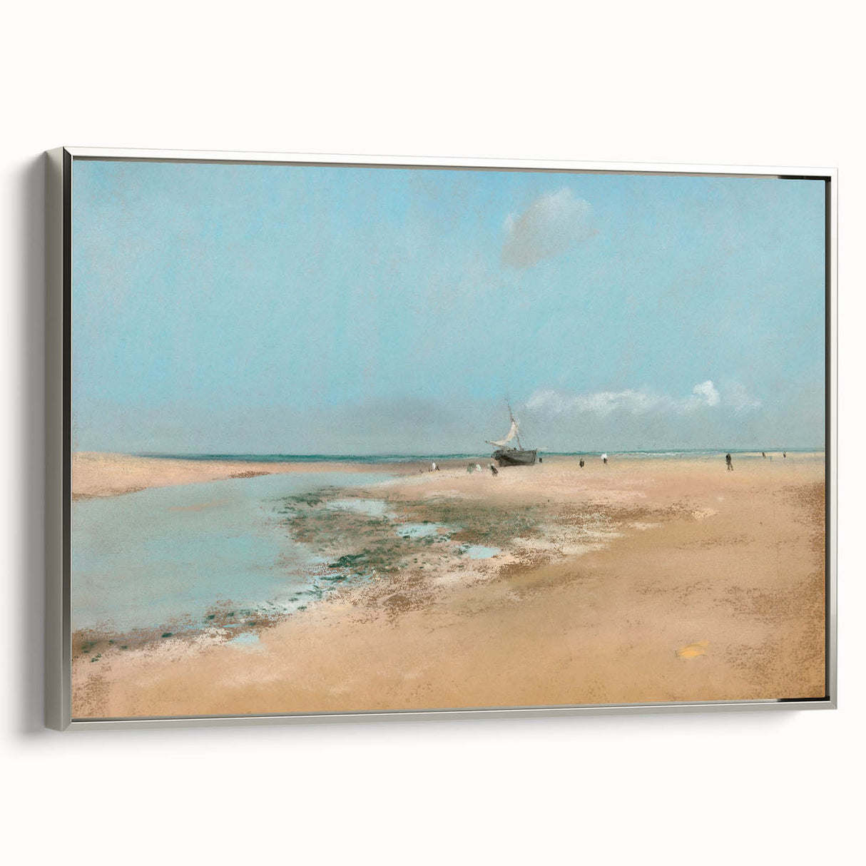 Impressionist Beach Wall Art - Degas Low Tide Seascape, Framed Print