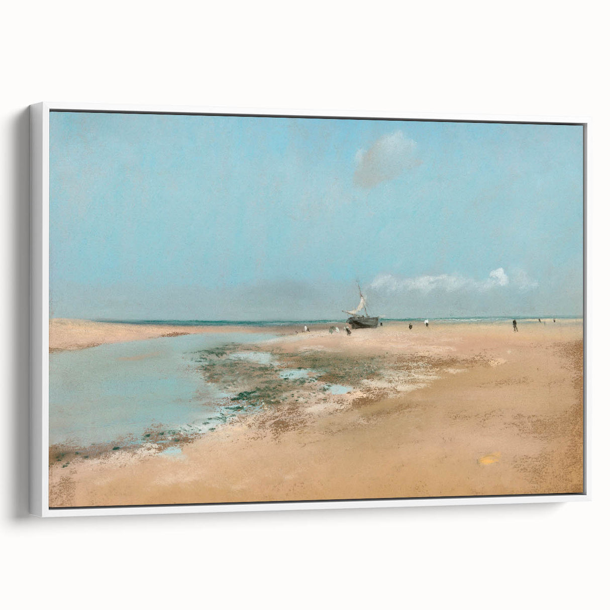 Impressionist Beach Wall Art - Degas Low Tide Seascape, Framed Print