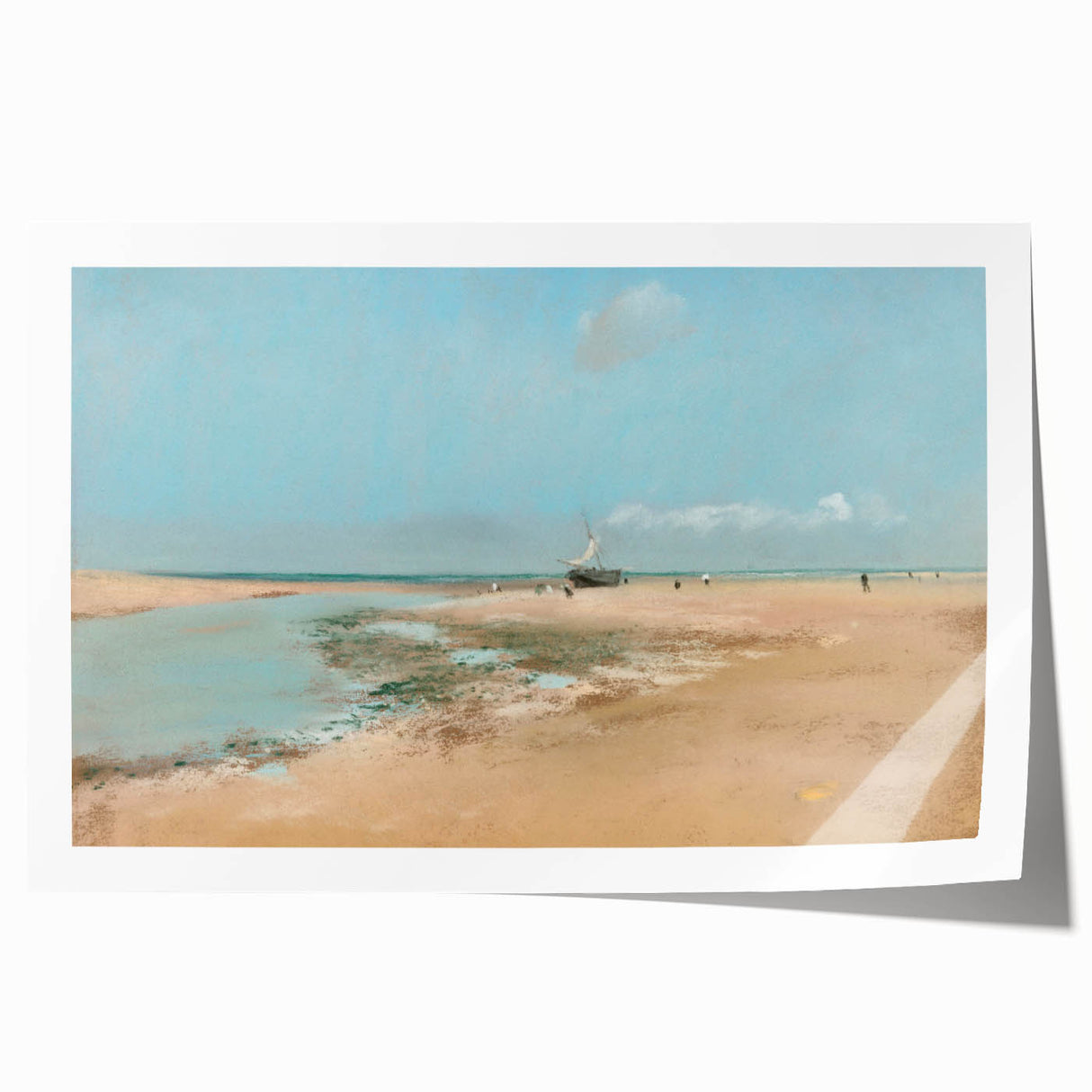 Impressionist Beach Wall Art - Degas Low Tide Seascape, Framed Print