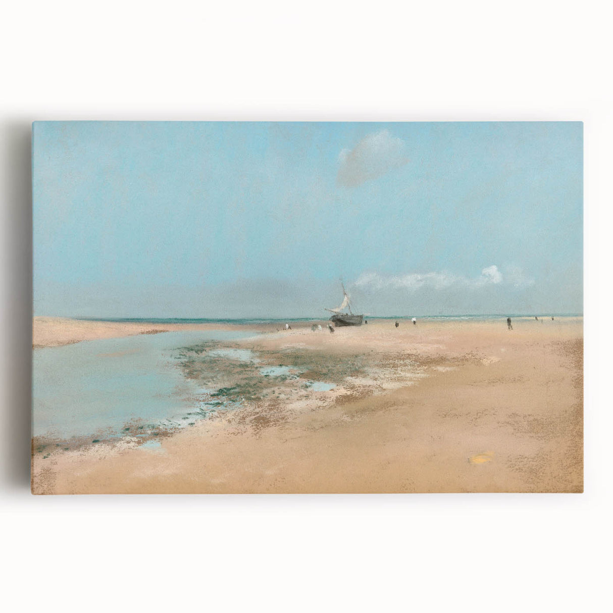 Impressionist Beach Wall Art - Degas Low Tide Seascape, Framed Print