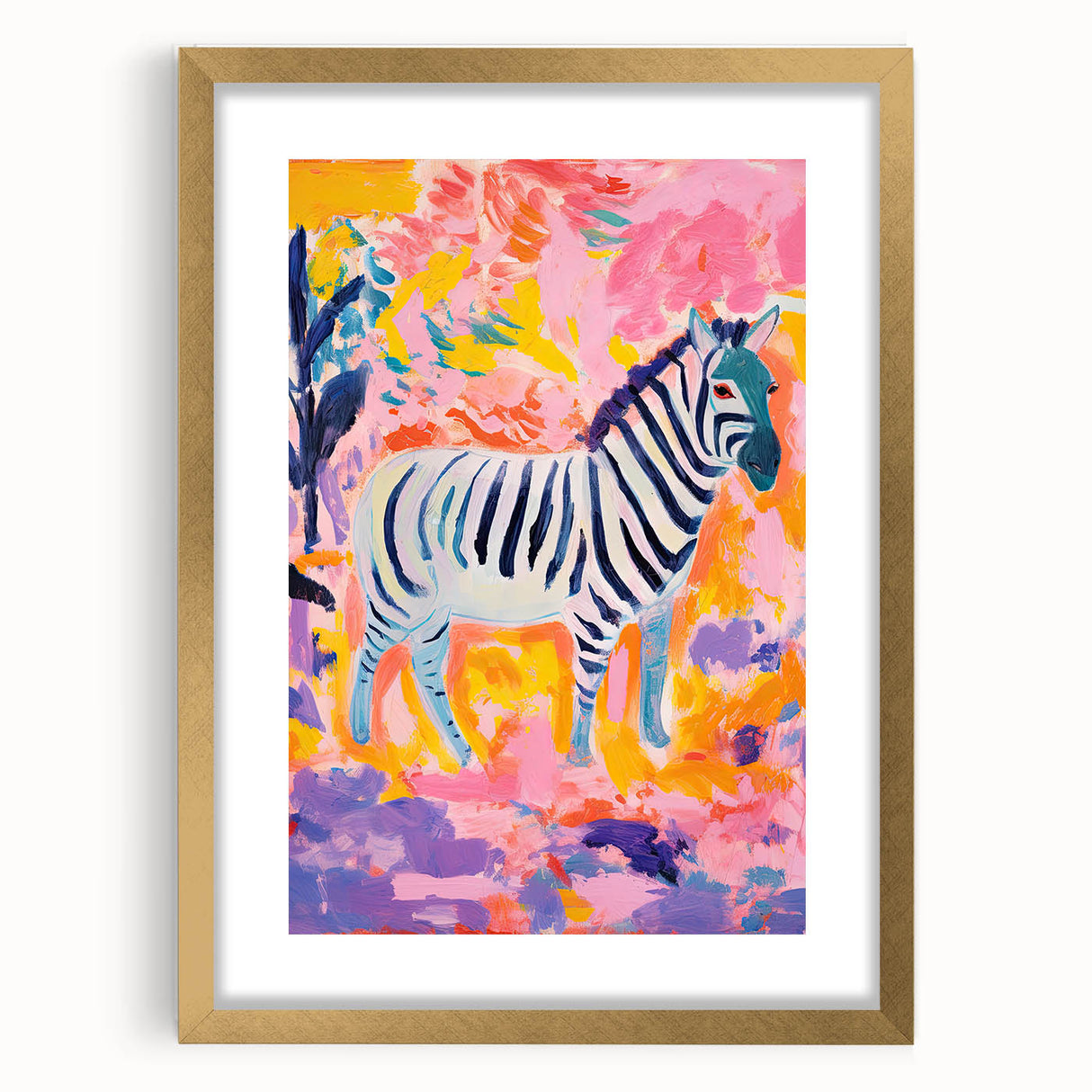 Rolled Paper Art Prints for Kids - Vibrant Zebra Safari Print