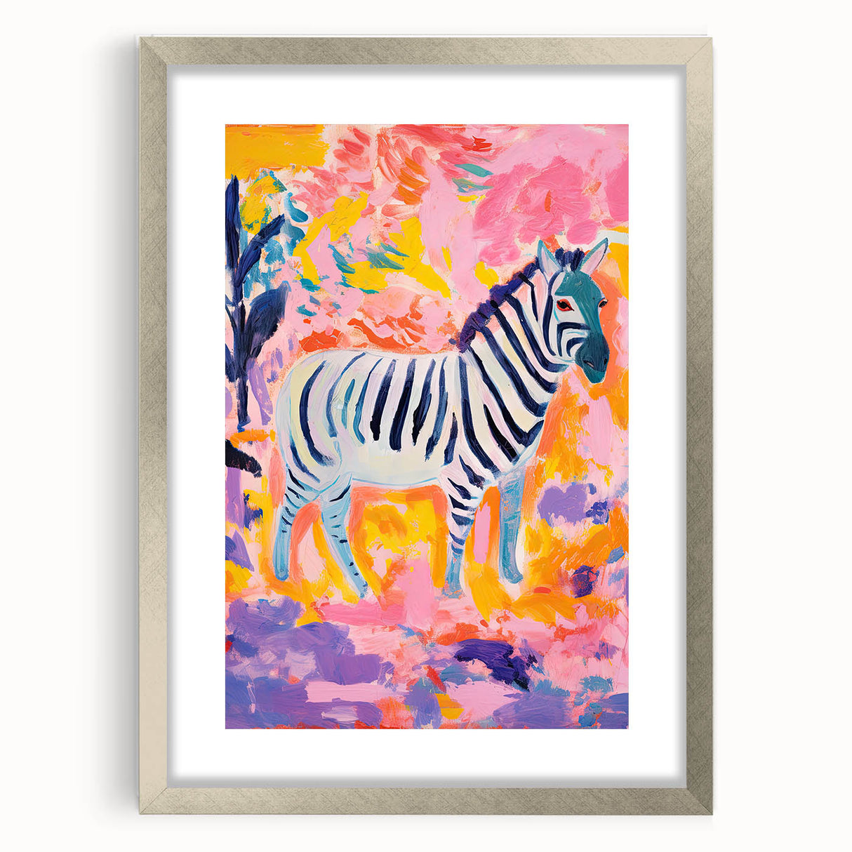 Rolled Paper Art Prints for Kids - Vibrant Zebra Safari Print