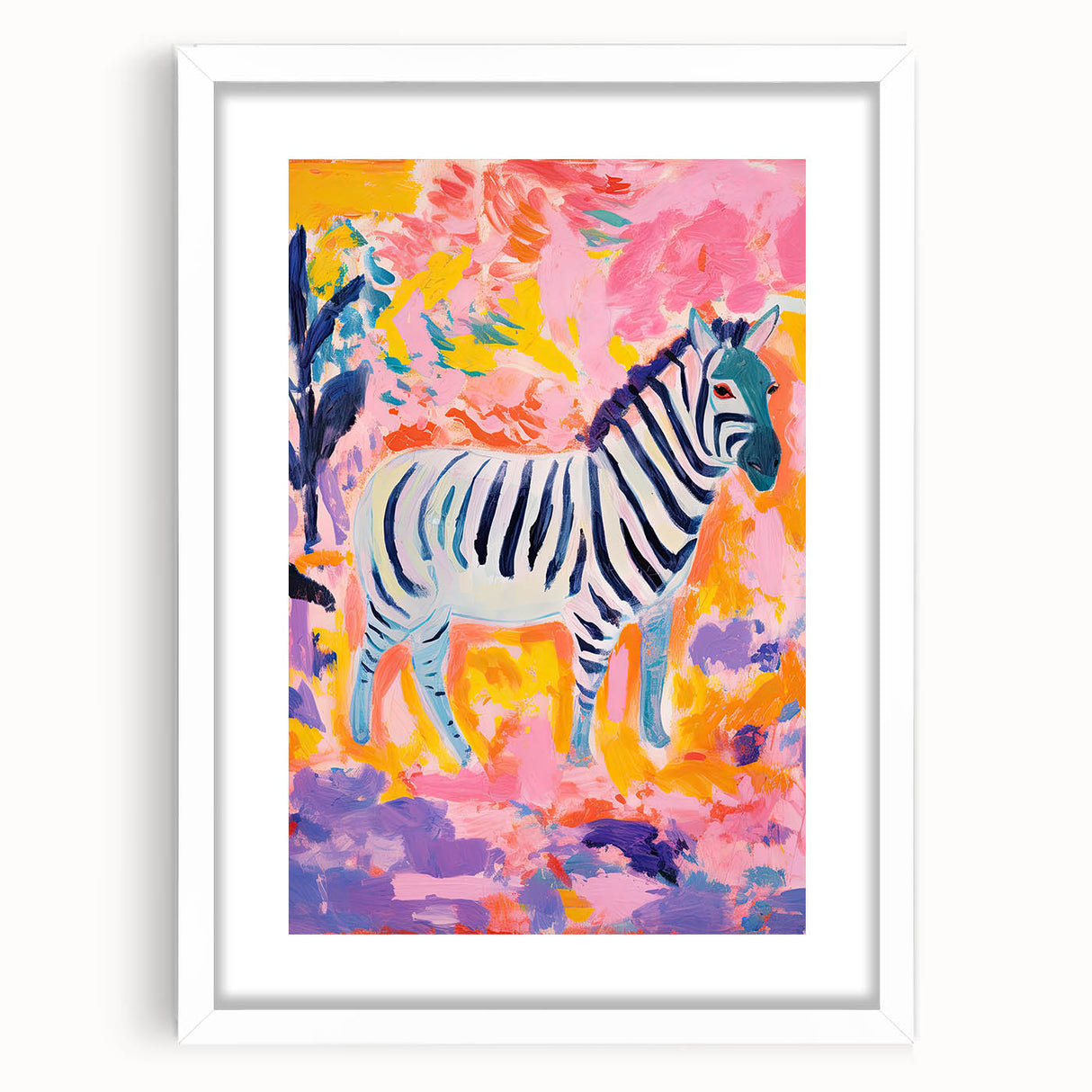 Rolled Paper Art Prints for Kids - Vibrant Zebra Safari Print