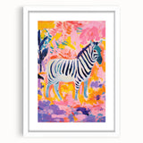 Rolled Paper Art Prints for Kids - Vibrant Zebra Safari Print