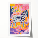 Rolled Paper Art Prints for Kids - Vibrant Zebra Safari Print