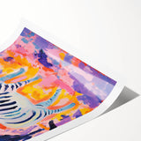 Rolled Paper Art Prints for Kids - Vibrant Zebra Safari Print