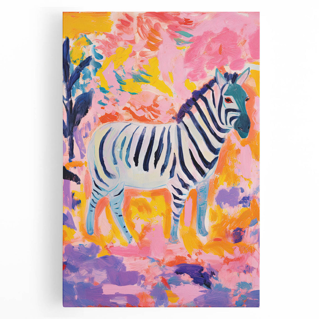 Rolled Paper Art Prints for Kids - Vibrant Zebra Safari Print