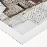 Rolled canvas showcasing a vibrant landscape barn art design, featuring rustic colors and textures, ideal for home decor and farmhouse aesthetics, packaged securely in a protective tube.