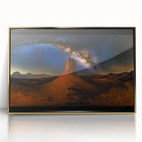 Framed acrylic artwork showcasing a stunning desert landscape with golden hues, adding a touch of elegance to home decor. Ideal for nature lovers and art enthusiasts.