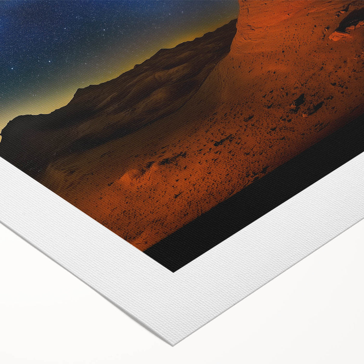 Vibrant rolled canvas showcasing a stunning desert landscape with warm earth tones and intricate details, ideal for home decor and art enthusiasts.