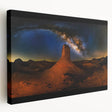 Desert landscape stretched canvas art showcasing warm colors and textured detail, perfect for home decor or office settings, enhancing natural aesthetic.