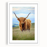 Elegant white-framed landscape print featuring vibrant green fields, designed to enhance home decor with a modern touch. Ideal for nature enthusiasts and art collectors.