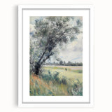 Elegant white frame showcasing a landscape artwork with a mat, perfect for home decor. The image highlights the frame's clean lines and modern aesthetic, ideal for enhancing any room's ambiance.