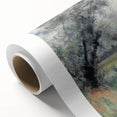 Vibrant rolled canvas showcasing a stunning landscape design with rich colors and intricate details, expertly packaged in a protective cardboard tube for delivery.