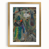 Expressive Circus Scene Art Print – Modern Clown & Performers Design