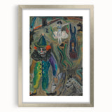 Expressive Circus Scene Art Print – Modern Clown & Performers Design