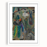 Expressive Circus Scene Art Print – Modern Clown & Performers Design