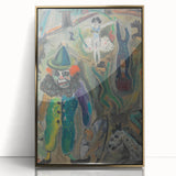 Expressive Circus Scene Art Print – Modern Clown & Performers Design
