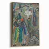 Expressive Circus Scene Art Print – Modern Clown & Performers Design