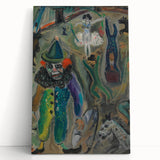 Expressive Circus Scene Art Print – Modern Clown & Performers Design