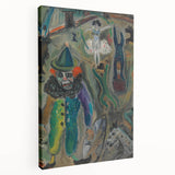 Expressive Circus Scene Art Print – Modern Clown & Performers Design