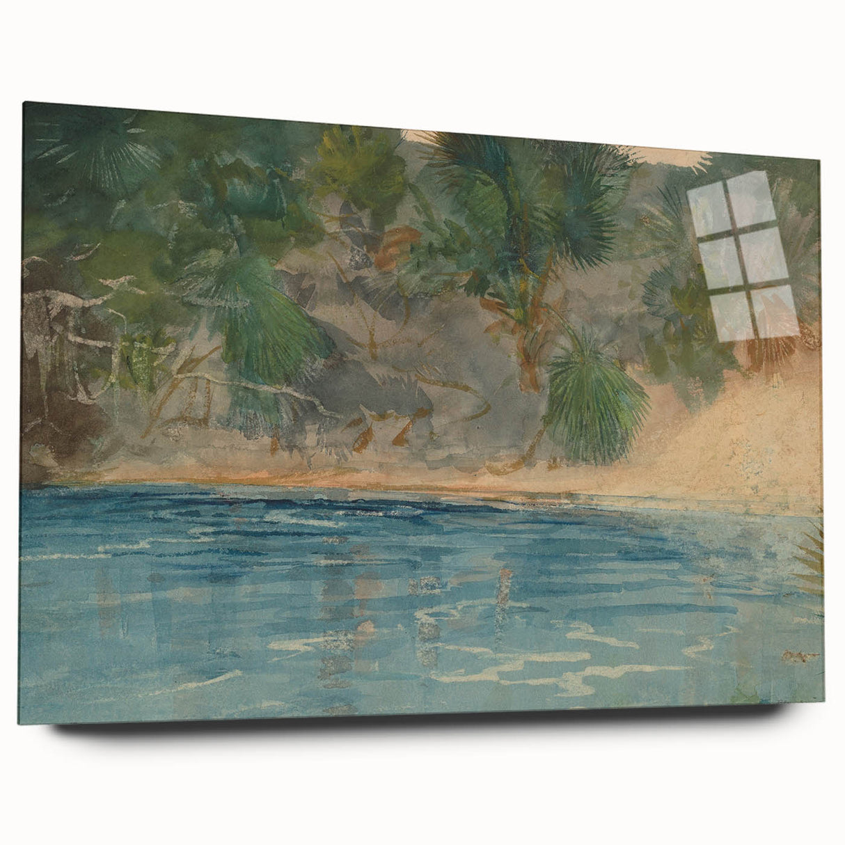 Realism Art Print - Blue Spring, Florida by Winslow Homer Canvas Art