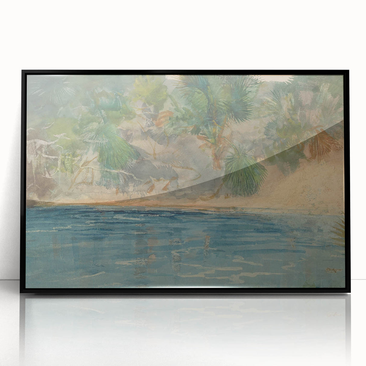 Realism Art Print - Blue Spring, Florida by Winslow Homer Canvas Art