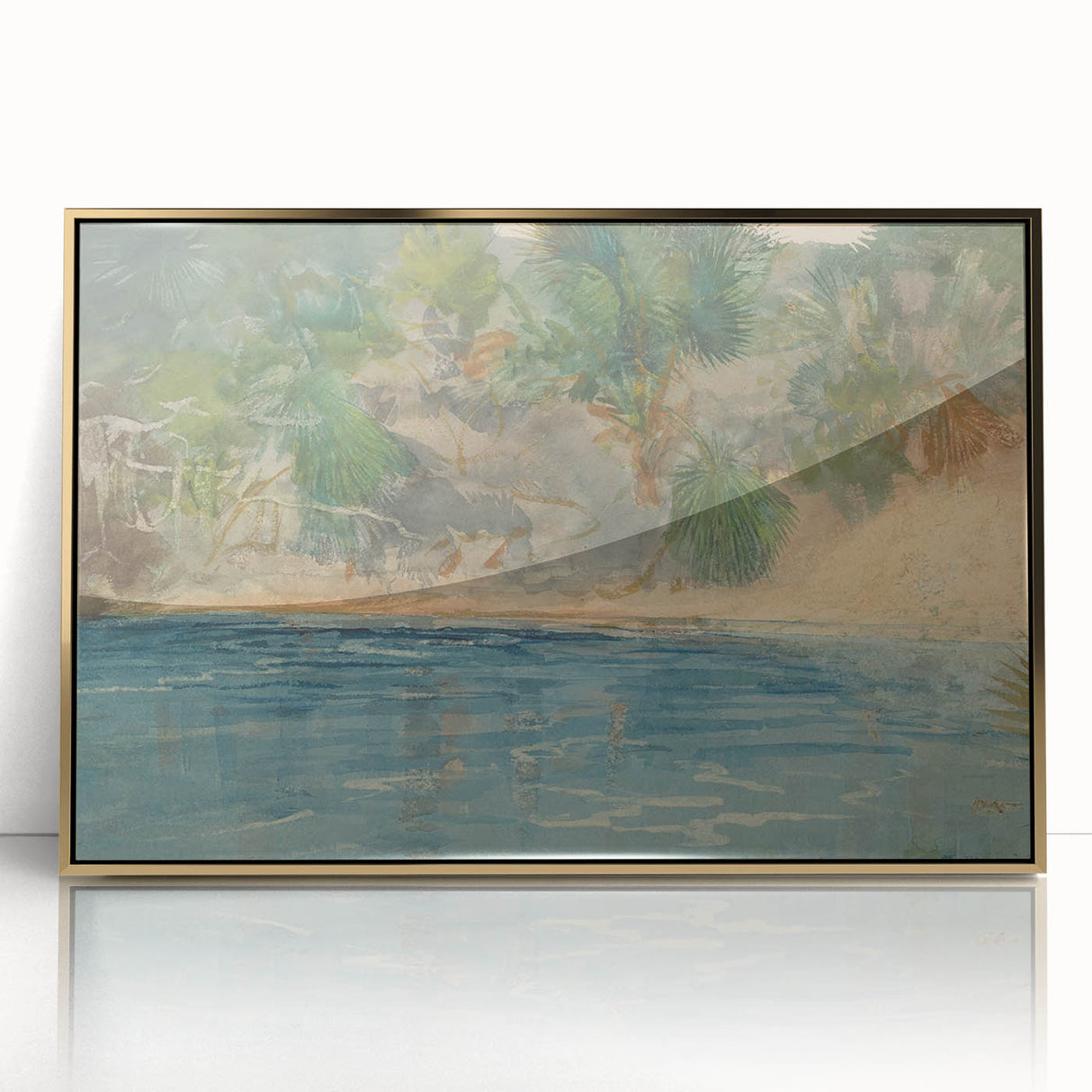 Realism Art Print - Blue Spring, Florida by Winslow Homer Canvas Art
