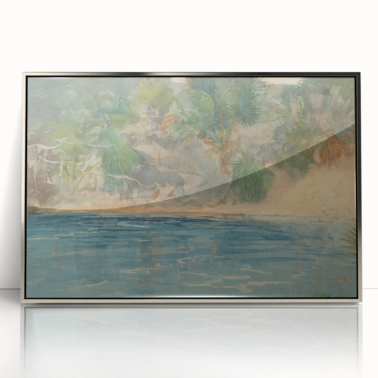 Realism Art Print - Blue Spring, Florida by Winslow Homer Canvas Art