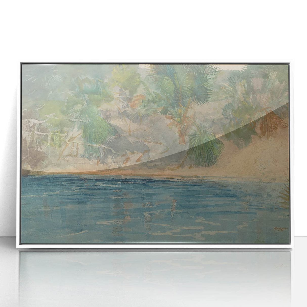 Realism Art Print - Blue Spring, Florida by Winslow Homer Canvas Art