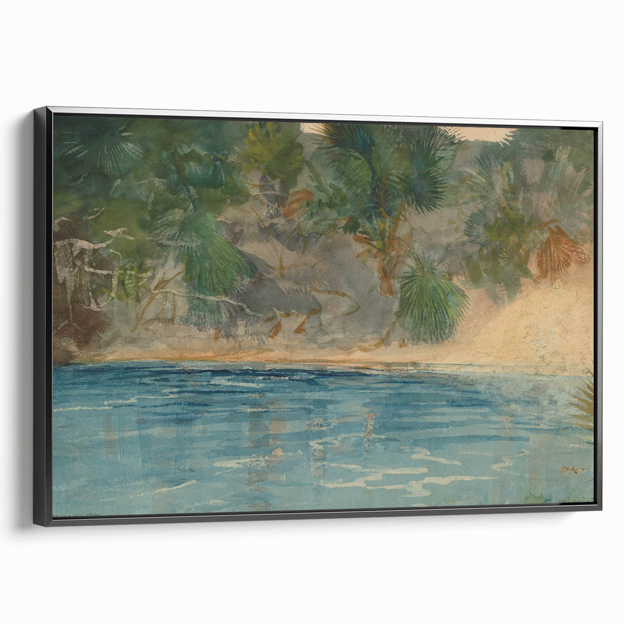 Realism Art Print - Blue Spring, Florida by Winslow Homer Canvas Art