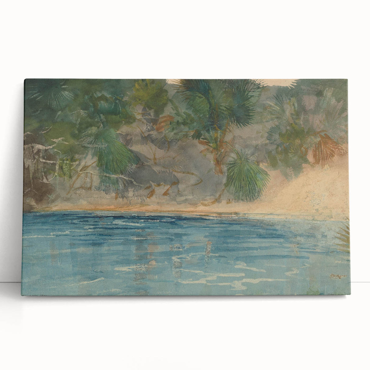 Realism Art Print - Blue Spring, Florida by Winslow Homer Canvas Art