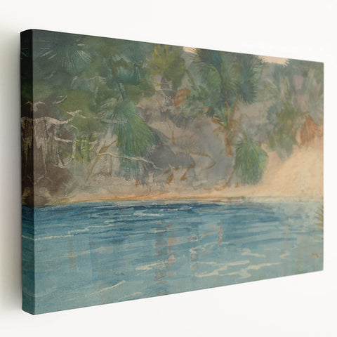 Realism Art Print - Blue Spring, Florida by Winslow Homer Canvas Art